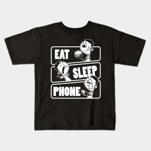 Eat Sleep Phone Repeat Funny Smart phone for kids print Kids T-Shirt